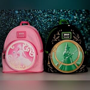 Loungefly Wicked Glinda & Elphaba Mini Backpack Set NWT - Exclusive BUNDLE